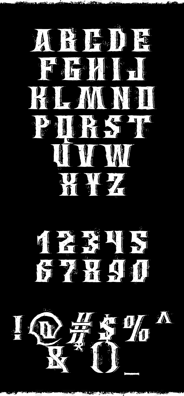 Wings of Darkness Font Letters and Numbers