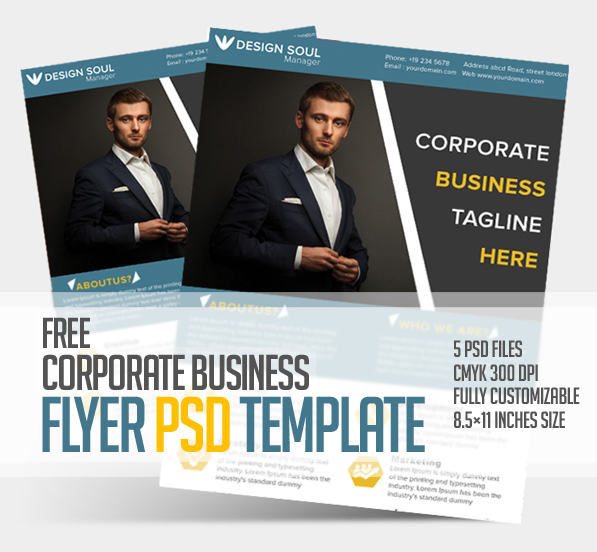 Free Corporate Business Flyer PSD Template