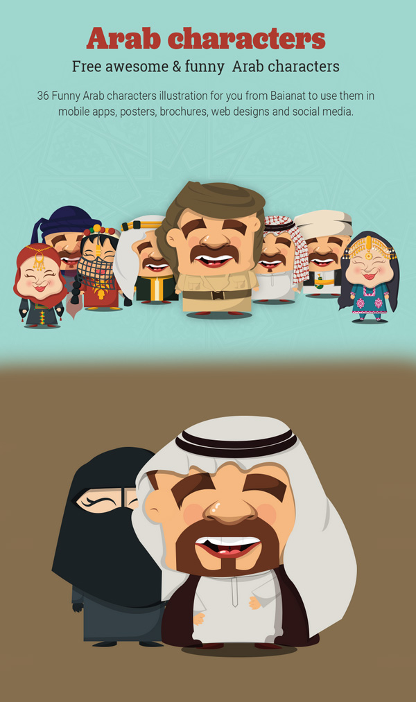 Free Arab Characters Illustrations / PSD