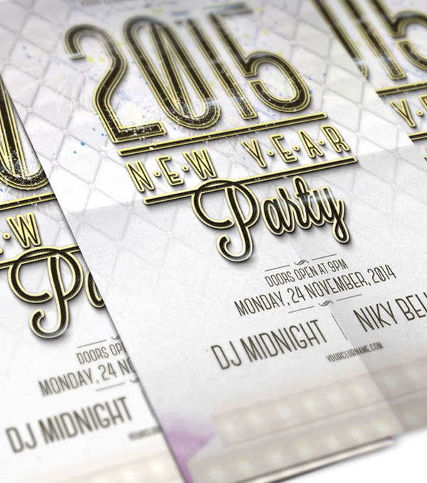 Free New Year Party Flyer PSD Template