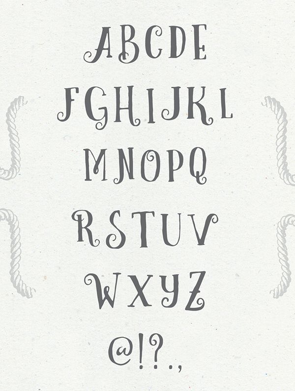 Curely Font Letters