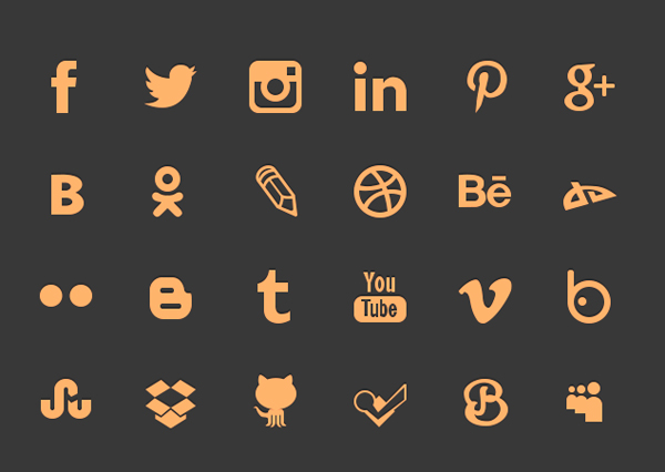 Free 100% Shape Social icons PSD