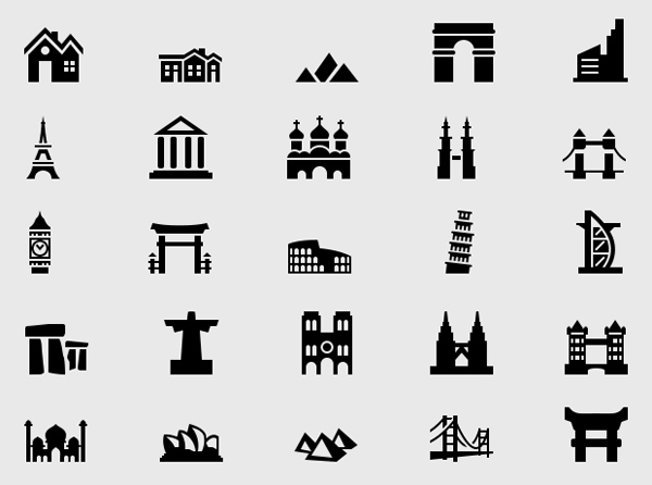 Free Building & Landmark Icons (50 Icons)