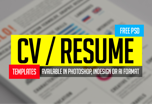 15 Free PSD CV/Resume and Cover Letter Templates
