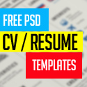 Post Thumbnail of 15 Free PSD CV/Resume and Cover Letter Templates