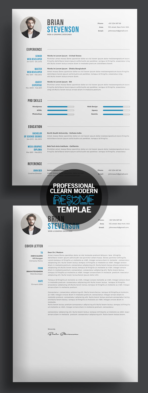 18 professional cv    resume templates and cover letter