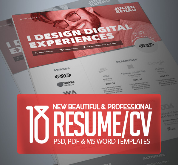 18 Professional CV / Resume Templates and Cover Letter