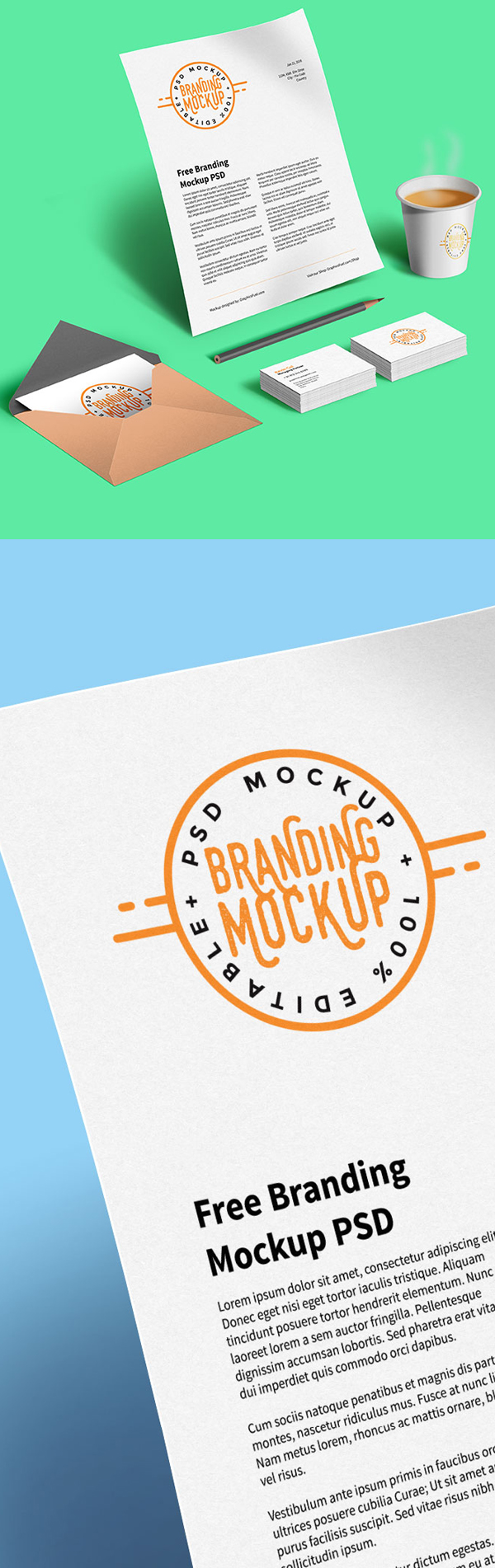Free Branding Mockup PSD Design