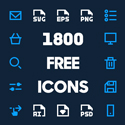 Post Thumbnail of 1800 Free Vector Icons for Web, iOS and Android UI Design