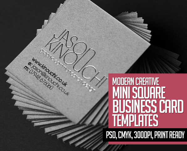 22 Mini Square Business Card PSD Templates Design