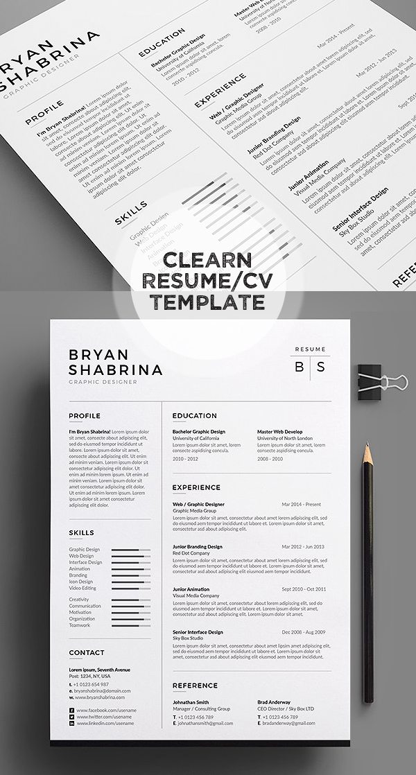 50 best minimal resume templates  design  graphic design