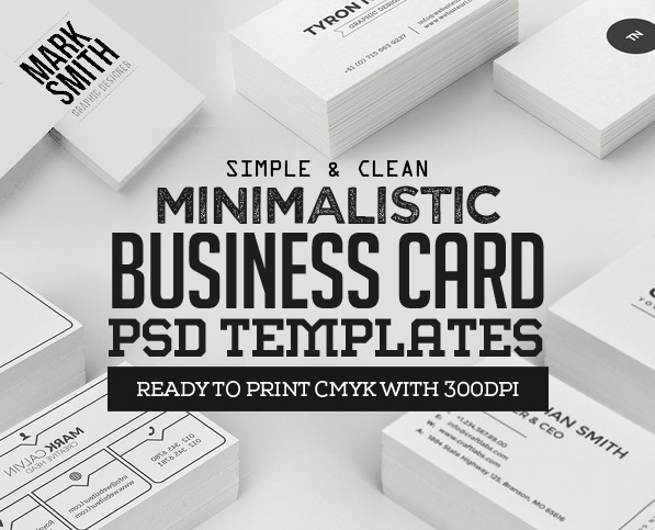 30 Minimalistic Business Card Designs (PSD) Templates
