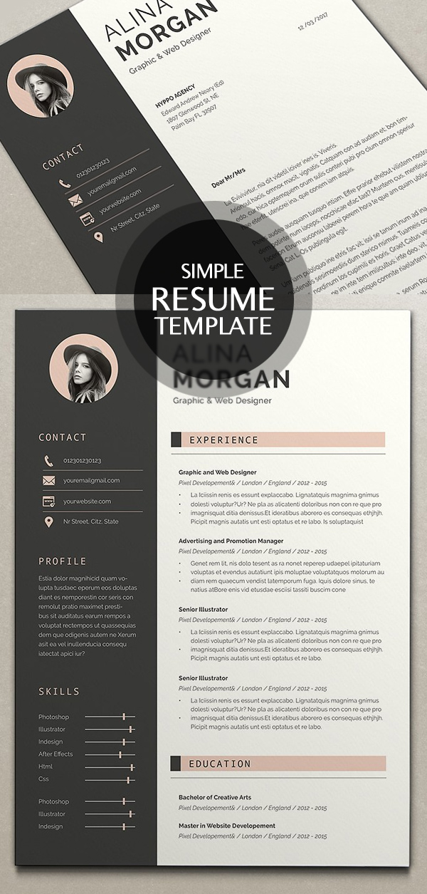 new clean resume templates with cover letter