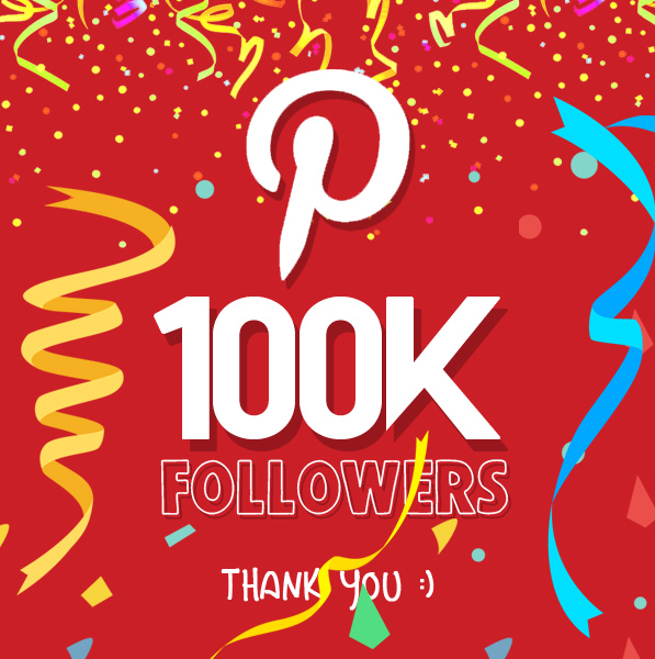 Celebrating 100,000 Pinterest followers