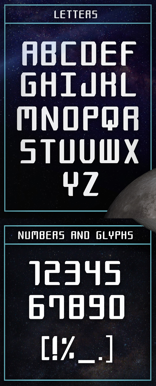 Space Free Font Letters