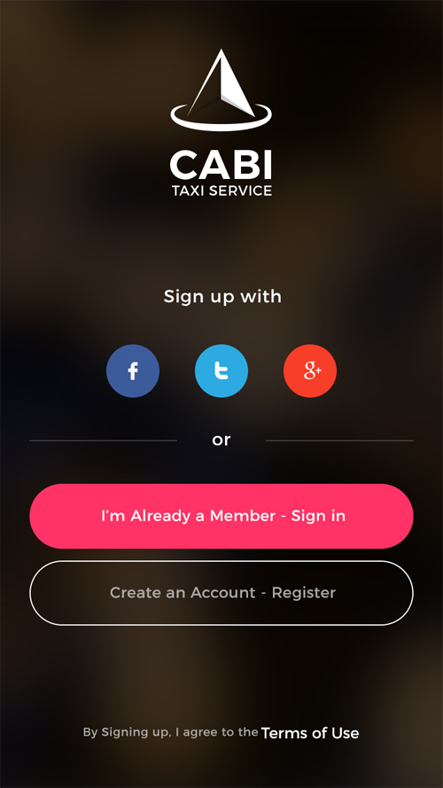 Free Cabi App UI – Sign in & sign up Kit