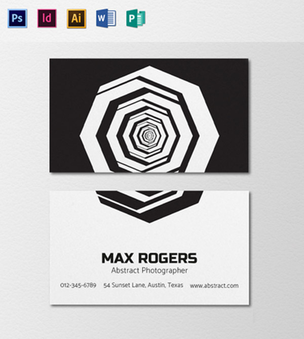 Abstract Photographer Business Card Template