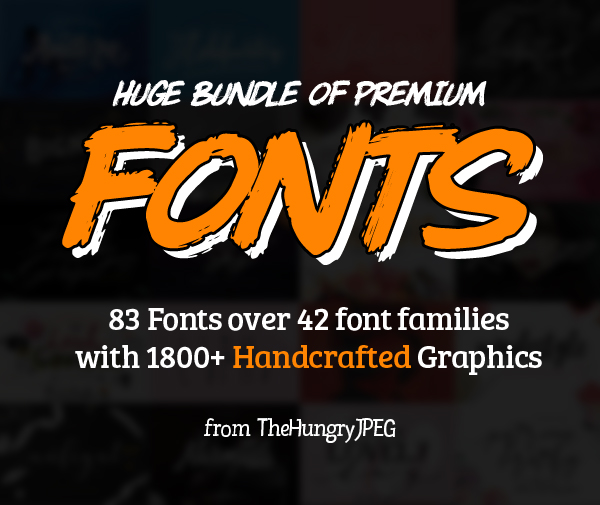 Custom Fonts – 83 Fonts with 1800+ Amazing Handcrafted Graphics