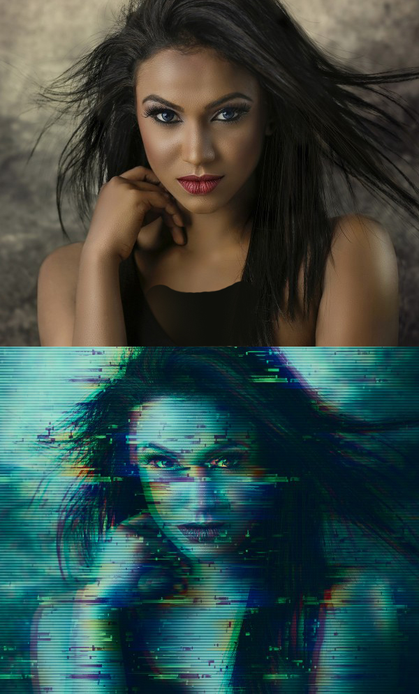 How to Create Glitch Distortion Photo Effect in Photoshop