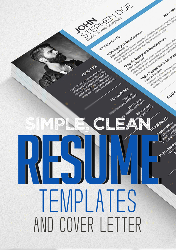 Fresh Simple, Clean Resume Templates and Cover Letter