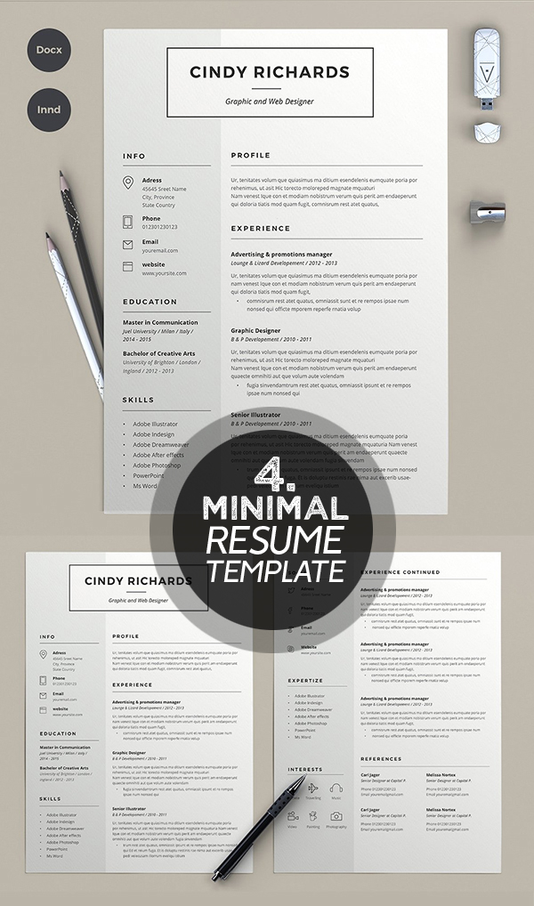 25 best minimalism resume templates 2018  design