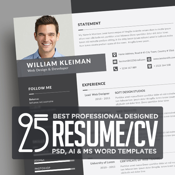 25 Best Resume Templates with Cover Letter