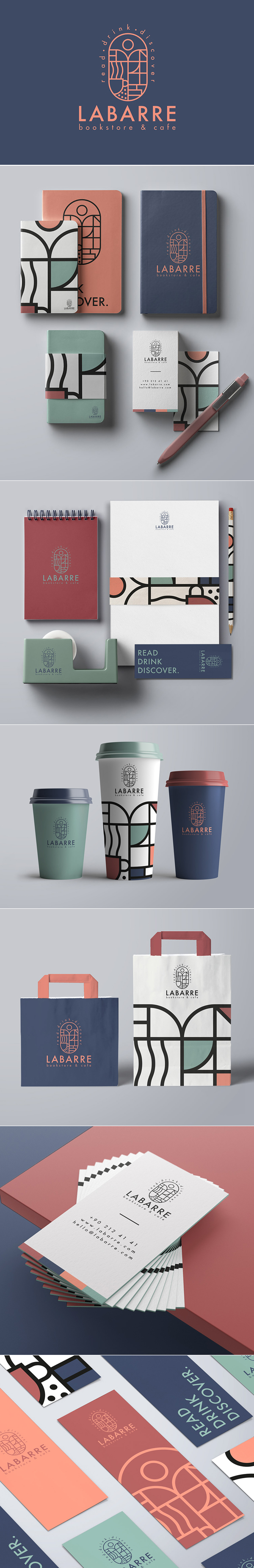 Marca: Labarre Bookstore & Cafe Diseño de marca por ONTO Design Studio
