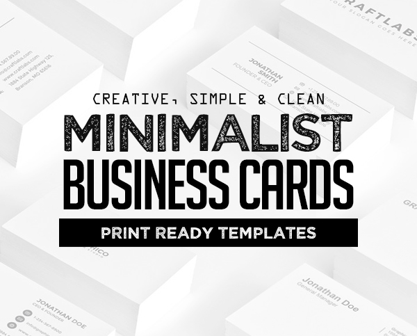 26 Minimal Clean Business Cards (PSD) Templates