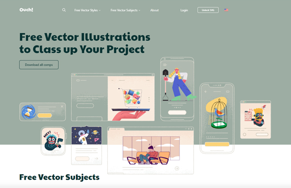 Ouch: free illustrations for websites and interfaces