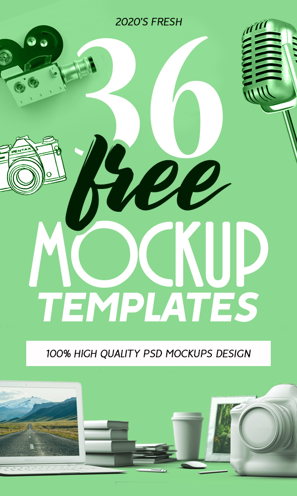 Free PSD Mockups: 36 Fresh Free Mockup Templates
