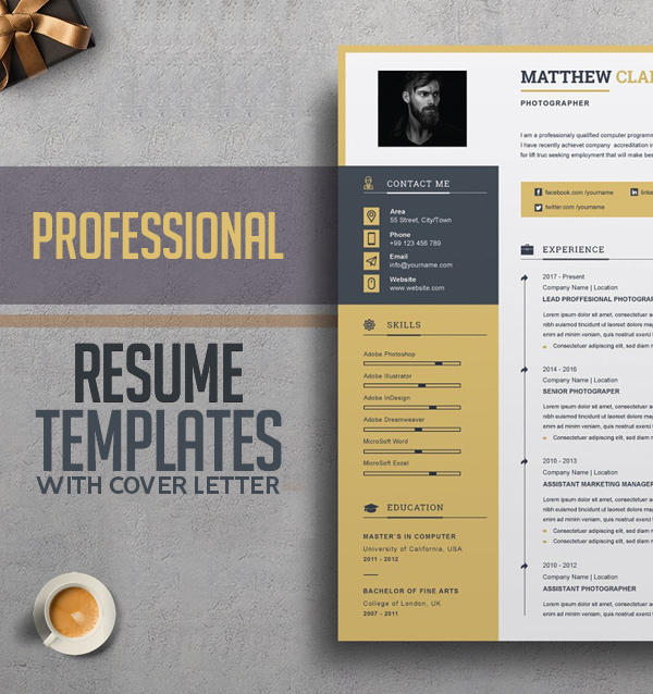 20+ Professional Resume Templates with Cover Letter