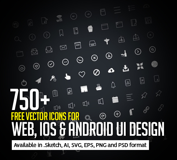 750+ Free Vector Icons for Web, iOS and Android UI Design