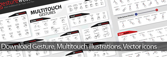 Download Gesture and Multitouch illustrations, Vector icons