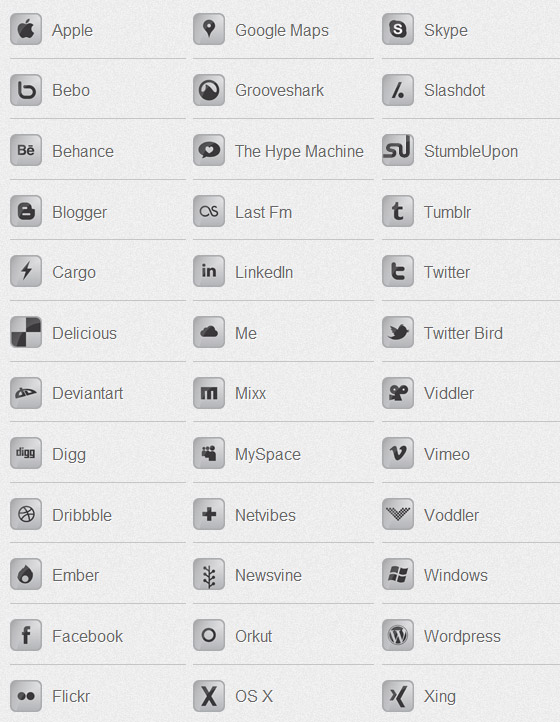 Download Grayscale PSD Social Icons Pack