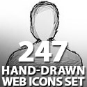 Post thumbnail of Hand-Drawn Web Icon Set with 247 icons Free Download