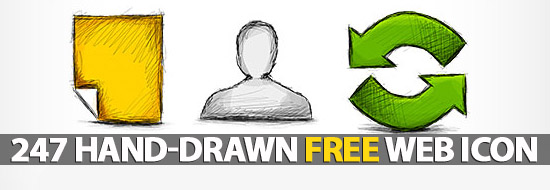 Post Thumbnail of Hand-Drawn Web Icon Set with 247 icons Free Download