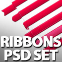 Post Thumbnail of Free Ribbons Set PSD For Designers