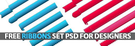 Free Ribbons Set PSD For Designers