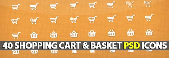 40 Free Vector Shopping Cart PSD Icons