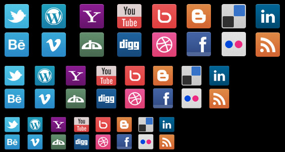 Clean Social Media Icons Set