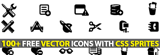 100+ Free Vector Icons With CSS Sprites :Plastique Icons Set