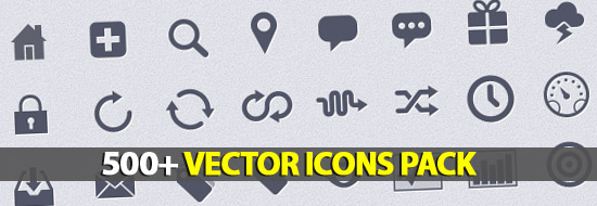 500+ Vector Icons Pack with PSD