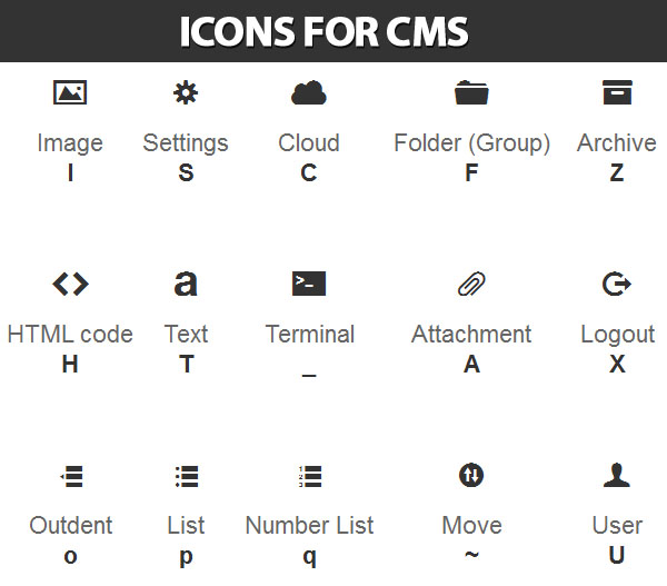 icons for CMS
