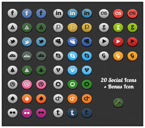 35+ Circular Social Media Icon Sets