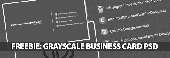 Freebie: Grayscale Business Card PSD