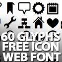 Post thumbnail of 60 Glyphs Free Icon Web Font (Pictograms)