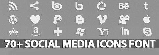 Post image of 70+ Social Icons Font (Pictograms)