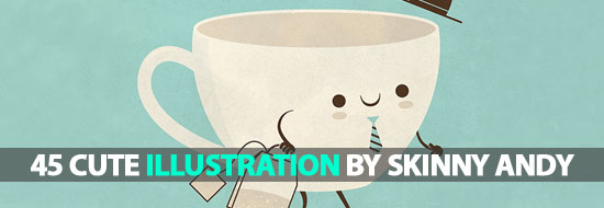 Post image of 45 Cute Illustrations By Skinny Andy