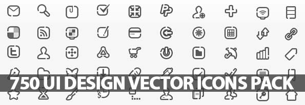 750 UI Design Vector Icons Pack