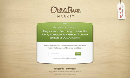 Creative Market Coming Soon Page Design